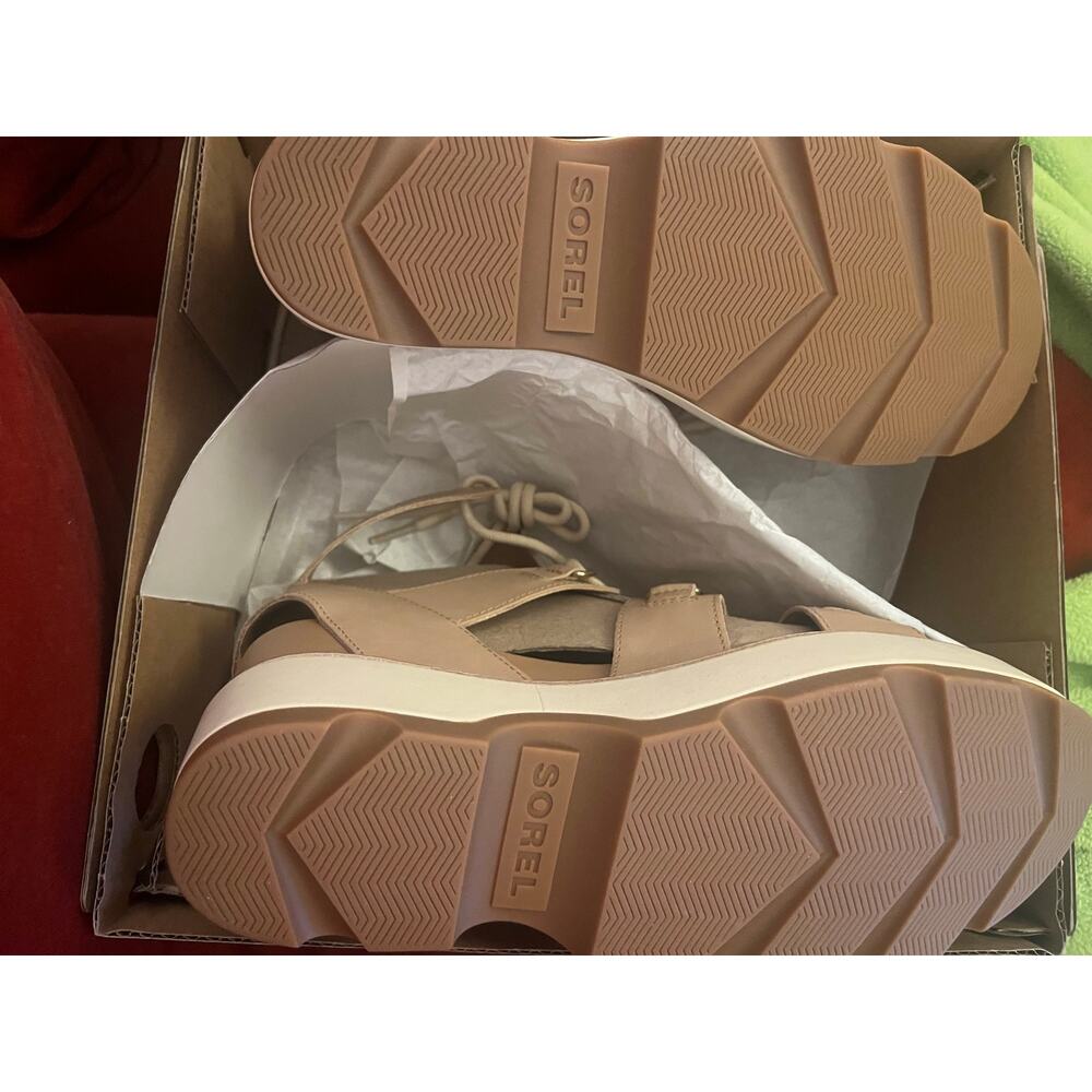 NEW SOREL Joanie IV Women's 9.5 Lace Wedge Honest Beige - Picture 5 of 5